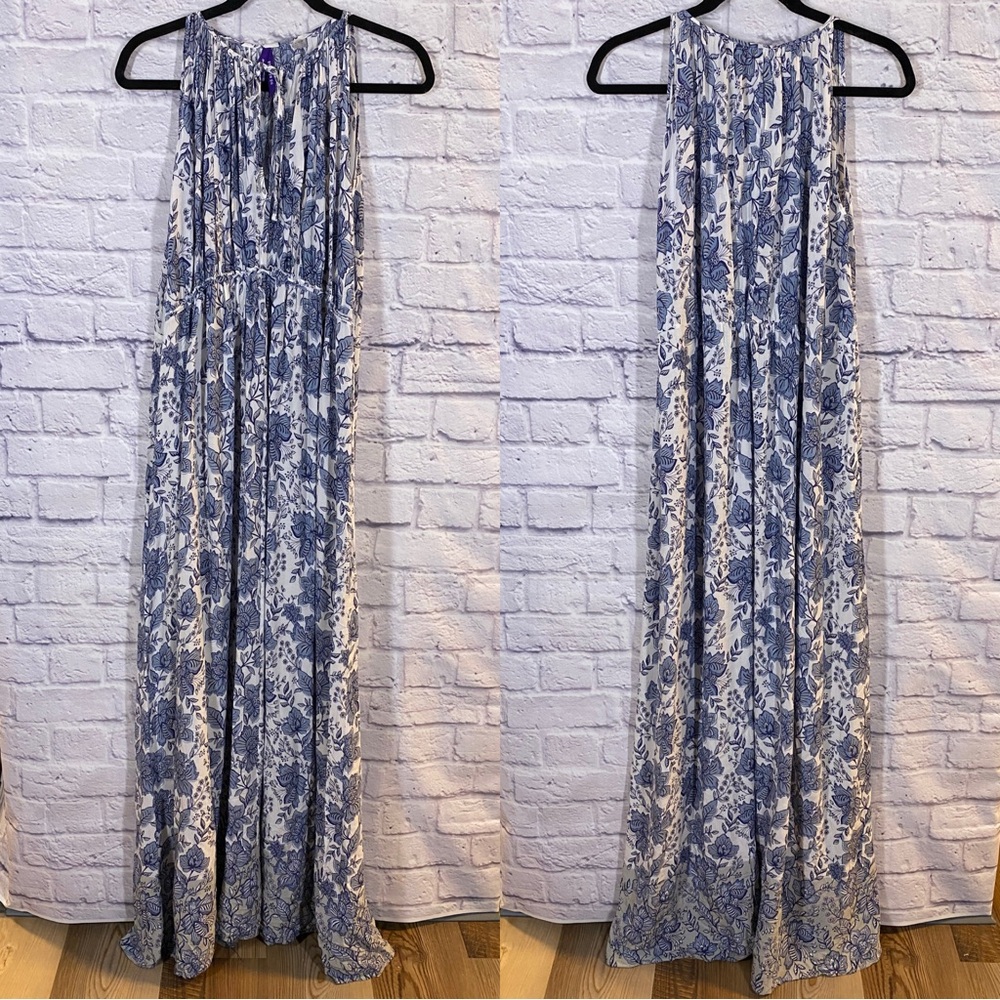 Seraphine Blue and White Floral Maxi Dress